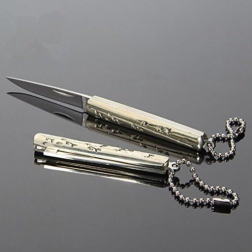 GAOSHUILIN® Tactical Folding Knife Gold Titanium Coating Stainless Steel Blade Knife Fruit And Craft Knife (Yellow)