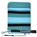 Kroo Soxx Sleeve for Kindle DX (ND10SX04,Blue/Black) + Determination Strap (Combo)