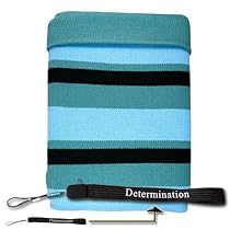 Kroo Soxx Sleeve for Kindle DX (ND10SX04,Blue/Black) + Determination Strap (Combo)