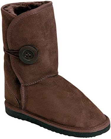 Chic Empire Men's Sheepskin Button Wrap 3/4 Boots AU Ladies 8 - AU Men 6 - EUR 39.25 Chocolate
