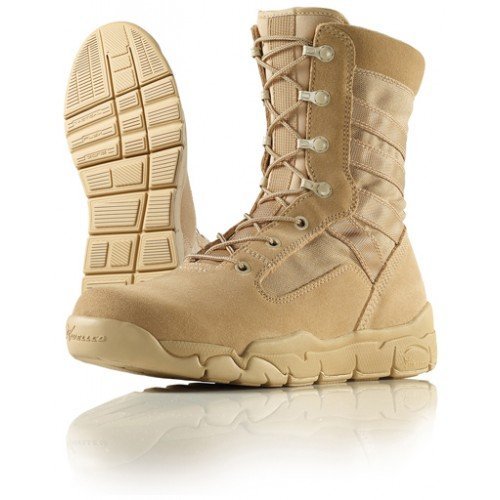 Wellco Footwear T120-12R 12 Regular Mens Hot Weather E-Lite Combat Boots - Desert Tan