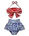 Cute Baby Bikini Big Bowknot Stripe Orange 2 Pieces Skirt Swimwear Sets (Small,Orange)