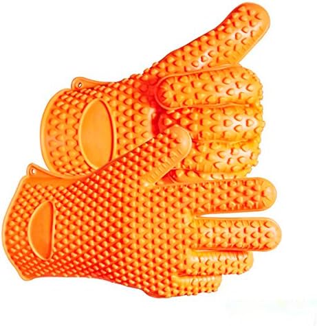 Thickened Silicone Heat Insulation Microwave Oven Gloves Orange