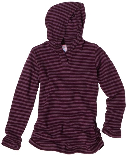 Charlie Rocket Girls 7-16 Stripe Thermal Hoodie Tunic, Plum, 7