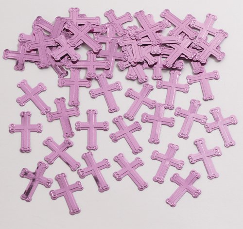 Pink Embossed Cross Confetti oz bag)