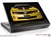 Medium Laptop Skin 2010 Chevy Camaro Yellow Black Stripes on Black
