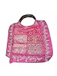 Gift Idea- Pink Banjara Patchwork Boho Purse, Womens Sari Handbag