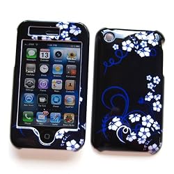 Apple iPhone 3G & 3GS Snap-on Protector Hard Case Image Cover "Midnight Flowers" Design