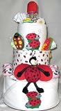 3 Tier Ladybug Baby Diaper Cake