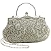 MG Collection Adele Embroidered Seed-Beaded Evening Purse