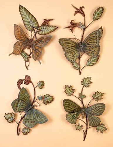Butterfly Metal Wall Sculpture 4pc Set