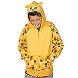 Minecraft Ocelot Premium Zip-Up Youth Yellow Jacket Hoodie Medium