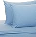 Amazon Basics Cotton Jersey 4-Piece Bed Sheet Set, Full, Sky Blue, Solid