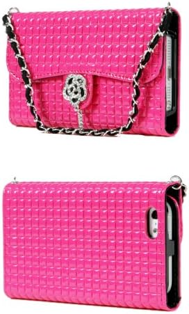TORU iHand Handbag Clutch Wallet Case with Bling for iPhone 5 / 5S - Hot Pink