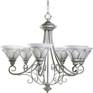 Verona Oxford Silver Six Light Chandelier by Progress Lighting