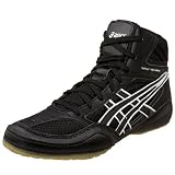 ASICS Men's Split Second Wide Wrestling Shoe,Black/White,14 W US
