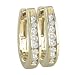14K Yellow Gold 1/4 ct. Channel Set Diamond Hoop Earrings