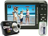 SVP Xthinn-8368 Black 10MP Max 3x Optical Zoom 3 LCD Digital Camera (AA Rechargeable Set Included)