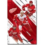 Detroit Red Wings Henrik Zetterberg Nicklas Lindstrom Pavel Datsyuk Sports Poster Print - 22x34 Poster Print, 22x34
