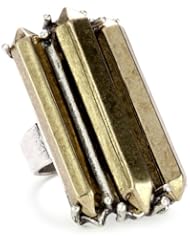 Low Luv by Erin Wasson Gold-Tone Triple Metal Crystal Ring