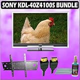 Sony Bravia Z-Series KDL-40Z4100/S 40-Inch 1080p 120Hz LCD HDTV (Silver) + Wall Mount Accessory Kit