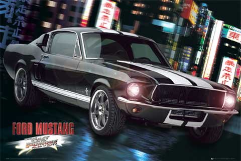 Empire 265005 2 Fast 2 Furious 2 - Tokyo Drift Ford Mustang, Auto-Poster ca. 91,5 x 61 cm