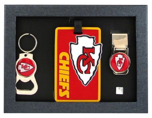 Kansas City Chiefs - NFL Bottle Opener Key Ring, Luggage Tag, Money Clip Gift Set