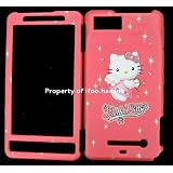 Hello Kitty Snap on Hard Skin Shell Protector Cover Case for Motorola Droid X Droidx Mb810 + Microfiber Cell Phone Bag