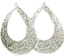 AM3695clip - BIG oval hoop earrings - SP clip on fittings