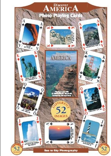 signs-uniqueSEA and SKY Discover America Playing Cards - 52 Images - Pack of 1 - All Ages - Educational Playing Cards