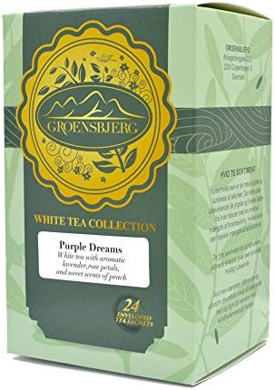 GROENSBJERG Vanilla Purple Dreams Tea White Tea Organic Tea 1.69 ounce 48g 24 enveloped tea sachets
