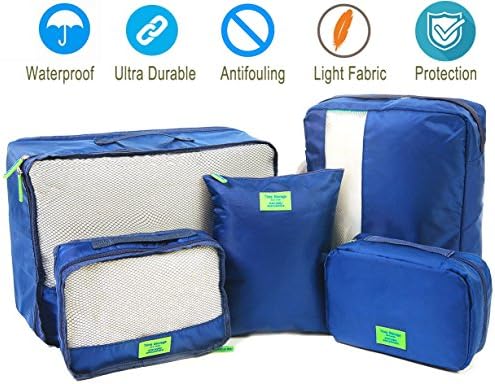 Packing Cubes for Travel Luggage Organizers Set Space Saver Bags in Bag,5 PCs, Blue