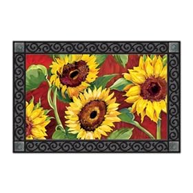  Magnet Works, Ltd. Marthas Sunflowers MatMate, Die-sublimated Doormat, Polyester, Weatherproof Indoor/outdoor Use