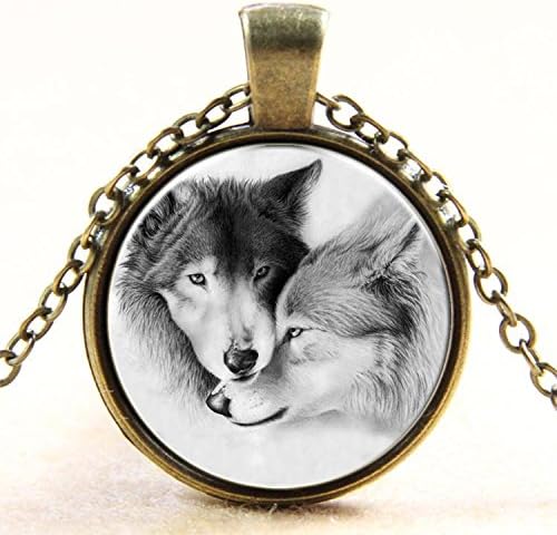 Wolf Necklace Pendant Charm Time Gemstone Jewelry