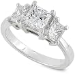 2.00 ctw Three-Stone Princess Diamond Engagement Ring in 14kt White Gold