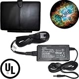 HQRP Kit (AC Power Adapter, Black Leather Carrying Case and Coaster) for ASUS Eee PC 1000 1000H 1000HA 1000HD 1000HE 1000XP Netbook / Subnotebook