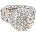 Shimmering Silver Tone Crystal Encrusted Dome Ring Stretches to fit Sizes 6 - 12 Shimmering Silver Tone Crystal Encrusted Dome Ring Stretches to fit Sizes 6 - 12