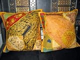 Review mogulinterior  / 2 Yellow Gujrati Embroidered Sari Toss Pillow Cushion Covers