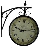Large Double Sided Antique Railway Railroad Train Station Clock