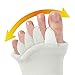Flesser Yoga Sports GYM Five Toe Separator Socks Alignment Pain Health Massage Socks (White) 28x8cm