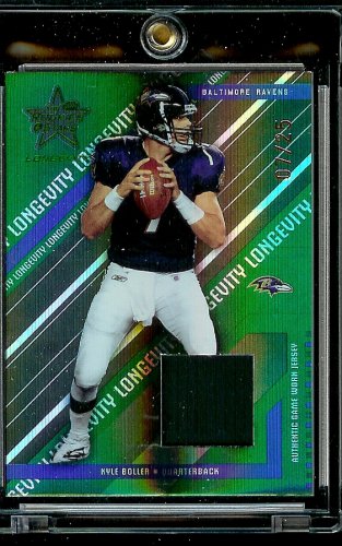 2004 Leaf Rookies & Stars Longevity Kyle Boller Green Jersey 7/25 Baltimore Ravens Football Card - Mint Condition - Shipped In Protective Display Case