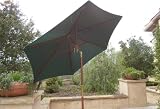 7ft wooden market umbrella with tilt mechanism - Hunter Green