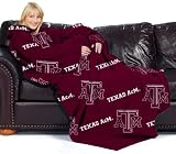 Texas A&M Aggies Adult Comfy Throw Blanket with Sleeves Texas A&M Aggies Adult Comfy Throw Blanket with Sleeves