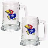 Kansas Jayhawks 2 Piece 15 oz. Glass Tankard Set