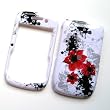 RIM BlackBerry Curve 3G 9300 (T-Mobile) & Gemini Curve 8520 & 8530 Snap-On Protector Hard Case "Artistic Red Flowers" Design