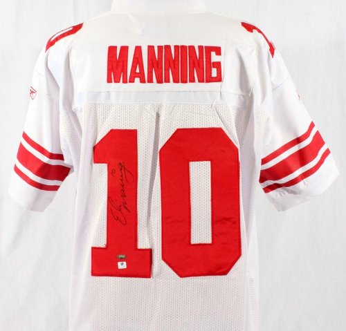 Autographed Eli Manning Jersey w/ Captain Patch - GAI - Autographed NFL Jerseys