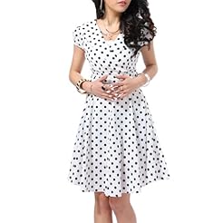 V-neck Polka Dot Print Cotton/Spandex Short Sleeves Sleeveless Above the Knee Pleated Draped Tunic/Mini Dress 