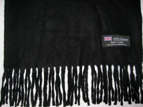 100% Cashmere Wool Super Soft Feel Scarf / Muffler – Black ( FREE SHIPPING ! )