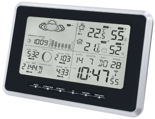 Bresser 7010999 TemeoTrend CD – Wetterstation mit detaillierten Wetterinformatione, inklusiv Außensender