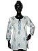 Indian Tunics-designer White Gorgeous Blue Print Paisley Sequins Kurti Tunic Top Blouse with Sequin Work India Xl